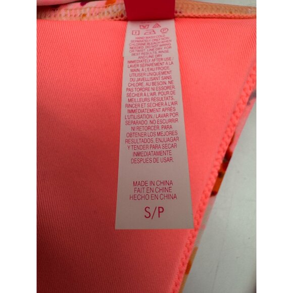Victoria's Secret Women's Bikini Top Triangle Size S Orange Floral Embellishment - Picture 3 of 6